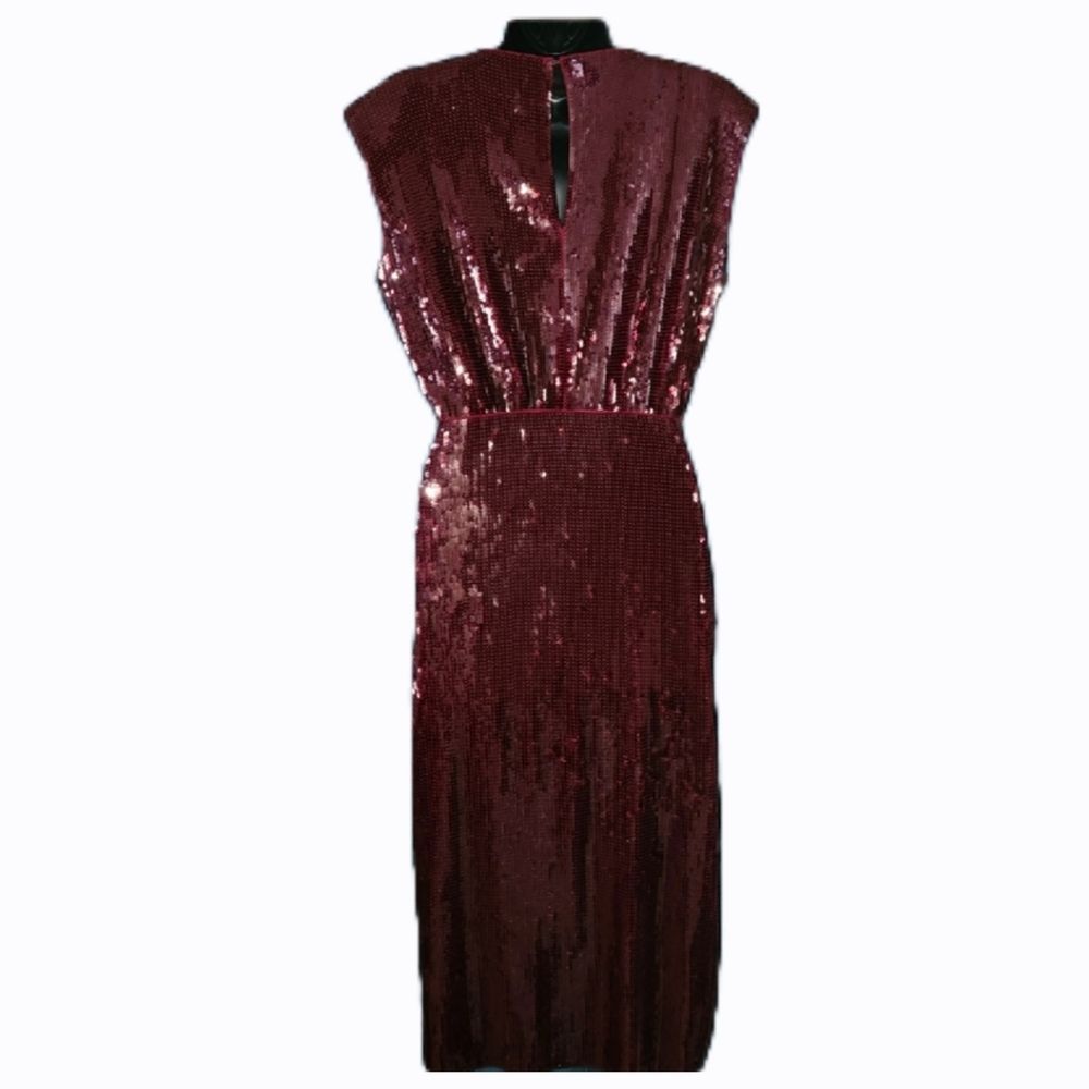 Express | Sequin Burgundy Dress - Picture 3 of 4